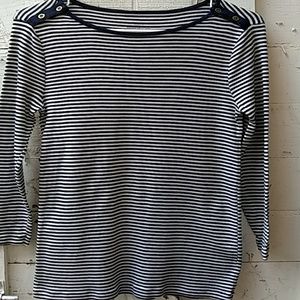 J. Crew Perfect Fit Navy & White Striped Tee